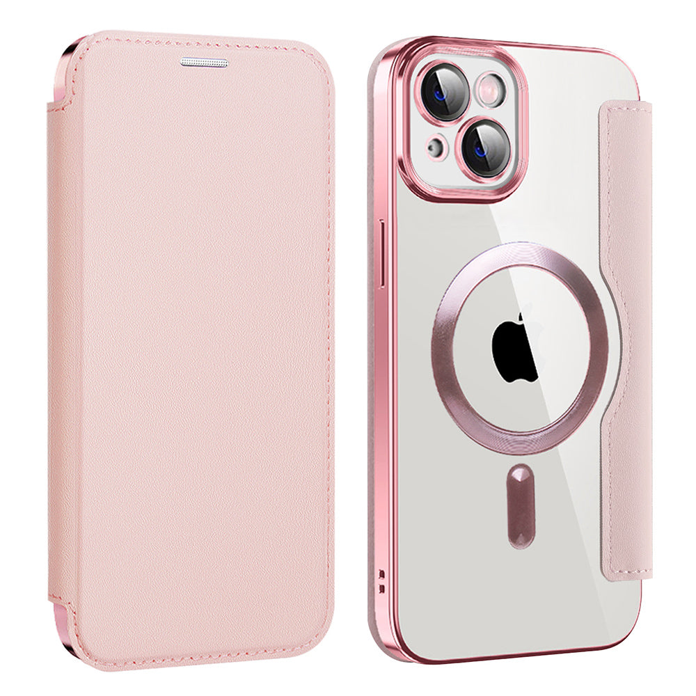 MagSafe-deksel for Apple iPhone 14 Plus, Techsuit, SmartMag Book, Rosa