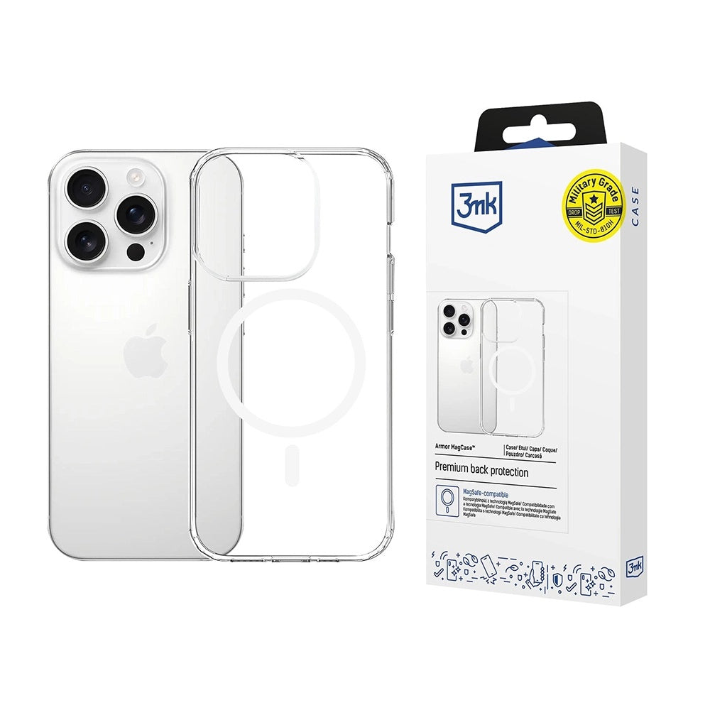 MagSafe-deksel for Apple iPhone 14 Pro, 3MK, Armor MagCase, Transparent