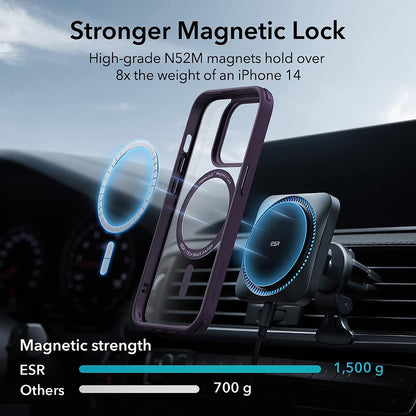 MagSafe-deksel for Apple iPhone 14 Pro, ESR, Classic Hybrid, Lilla Transparent