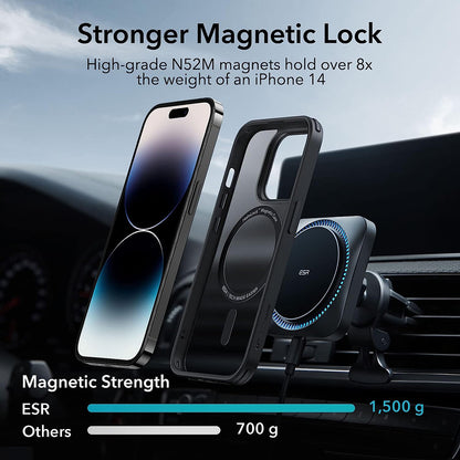 MagSafe-deksel for Apple iPhone 14 Pro, ESR, Classic Hybrid, Satinert svart