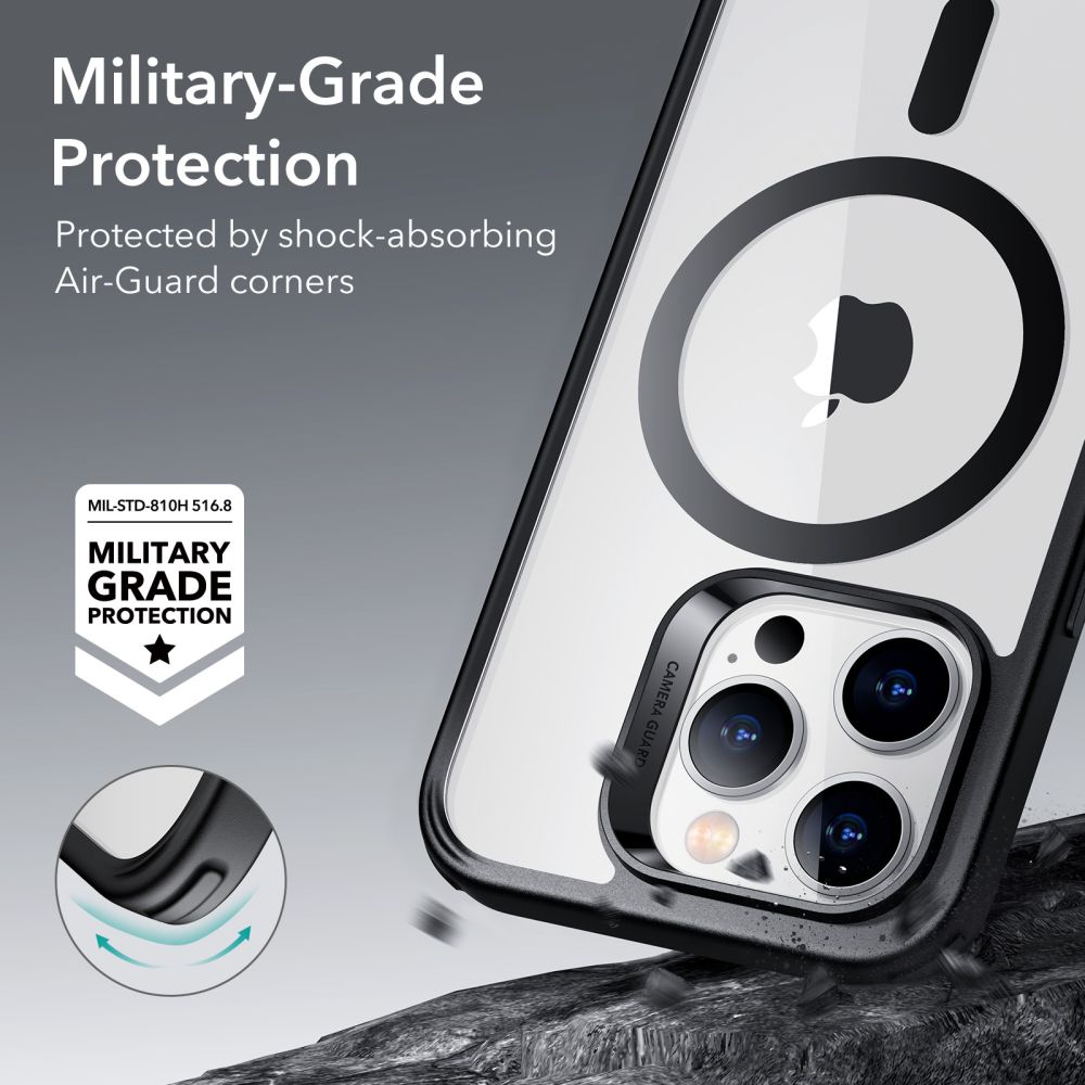 MagSafe-deksel for Apple iPhone 14 Pro, ESR, Classic Hybrid, Svart Transparent