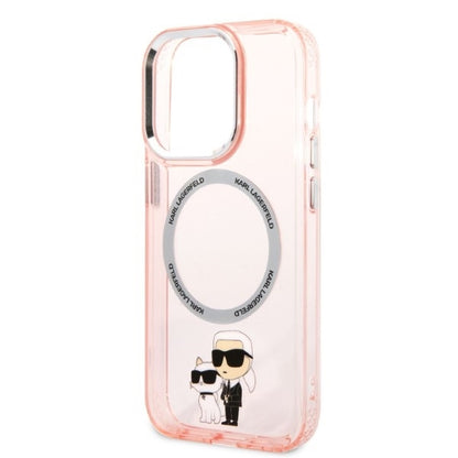 MagSafe-deksel for Apple iPhone 14 Pro, Karl Lagerfeld, Ikonik Karl & Choupette, Rosa