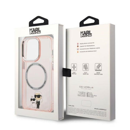 MagSafe-deksel for Apple iPhone 14 Pro, Karl Lagerfeld, Ikonik Karl & Choupette, Rosa
