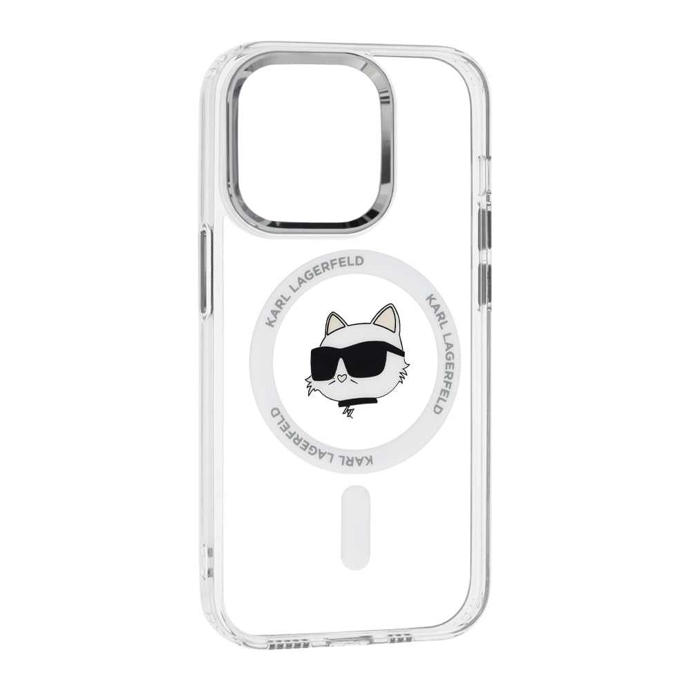 MagSafe-deksel for Apple iPhone 14 Pro, Karl Lagerfeld, IML Metal Choupette's Head, Hvit