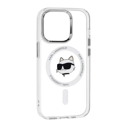 MagSafe-deksel for Apple iPhone 14 Pro, Karl Lagerfeld, IML Metal Choupette's Head, Hvit