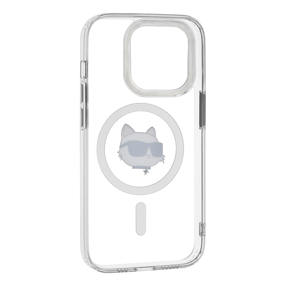 MagSafe-deksel for Apple iPhone 14 Pro, Karl Lagerfeld, IML Metal Choupette's Head, Hvit
