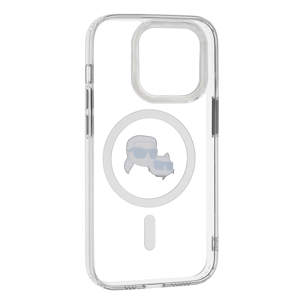 MagSafe-deksel for Apple iPhone 14 Pro, Karl Lagerfeld, IML Metal Karl & Choupette's Heads, Hvit