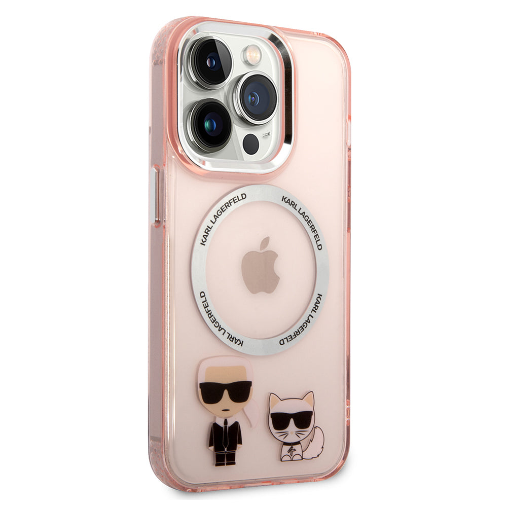 MagSafe-deksel for Apple iPhone 14 Pro, Karl Lagerfeld, Karl & Choupette Aluminium, Rosa
