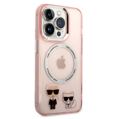 MagSafe-deksel for Apple iPhone 14 Pro, Karl Lagerfeld, Karl & Choupette Aluminium, Rosa