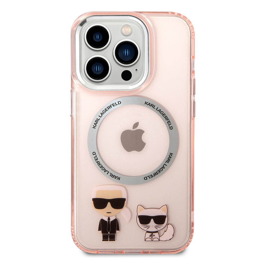 MagSafe-deksel for Apple iPhone 14 Pro, Karl Lagerfeld, Karl & Choupette Aluminium, Rosa