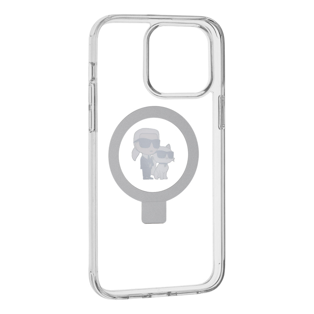 MagSafe-deksel for Apple iPhone 14 Pro, Karl Lagerfeld, Ring Stand Karl & Choupette, Hvit