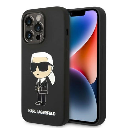 MagSafe-deksel for Apple iPhone 14 Pro, Karl Lagerfeld, Silicone Ikonik Karl, Svart
