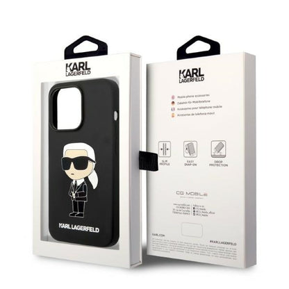 MagSafe-deksel for Apple iPhone 14 Pro, Karl Lagerfeld, Silicone Ikonik Karl, Svart
