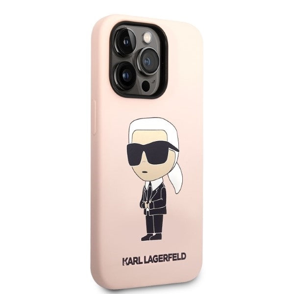 MagSafe-deksel for Apple iPhone 14 Pro, Karl Lagerfeld, Silicone Ikonik Karl, Rosa