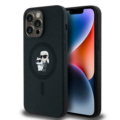 MagSafe-deksel for Apple iPhone 14 Pro, Karl Lagerfeld, Silicone Karl & Choupette, Svart
