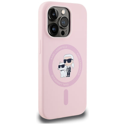 MagSafe-deksel for Apple iPhone 14 Pro, Karl Lagerfeld, Silicone Karl & Choupette, Rosa