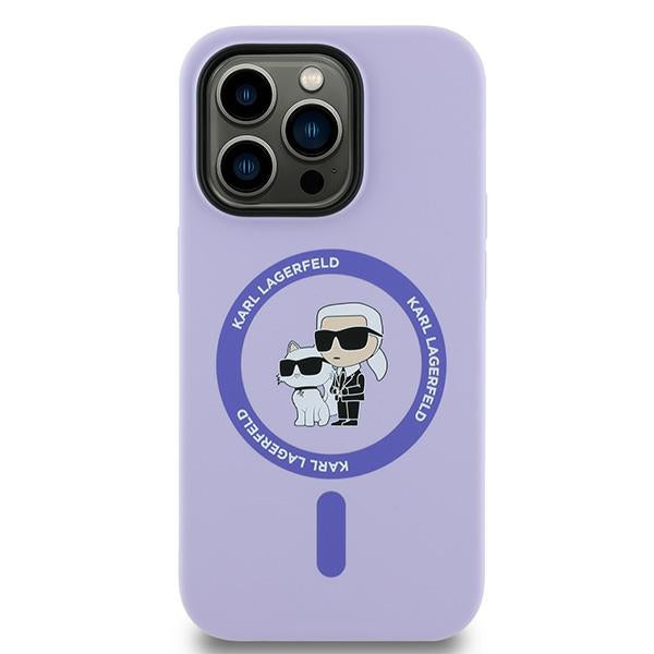 MagSafe-deksel for Apple iPhone 14 Pro, Karl Lagerfeld, Silicone Ring Karl & Choupette, Lilla