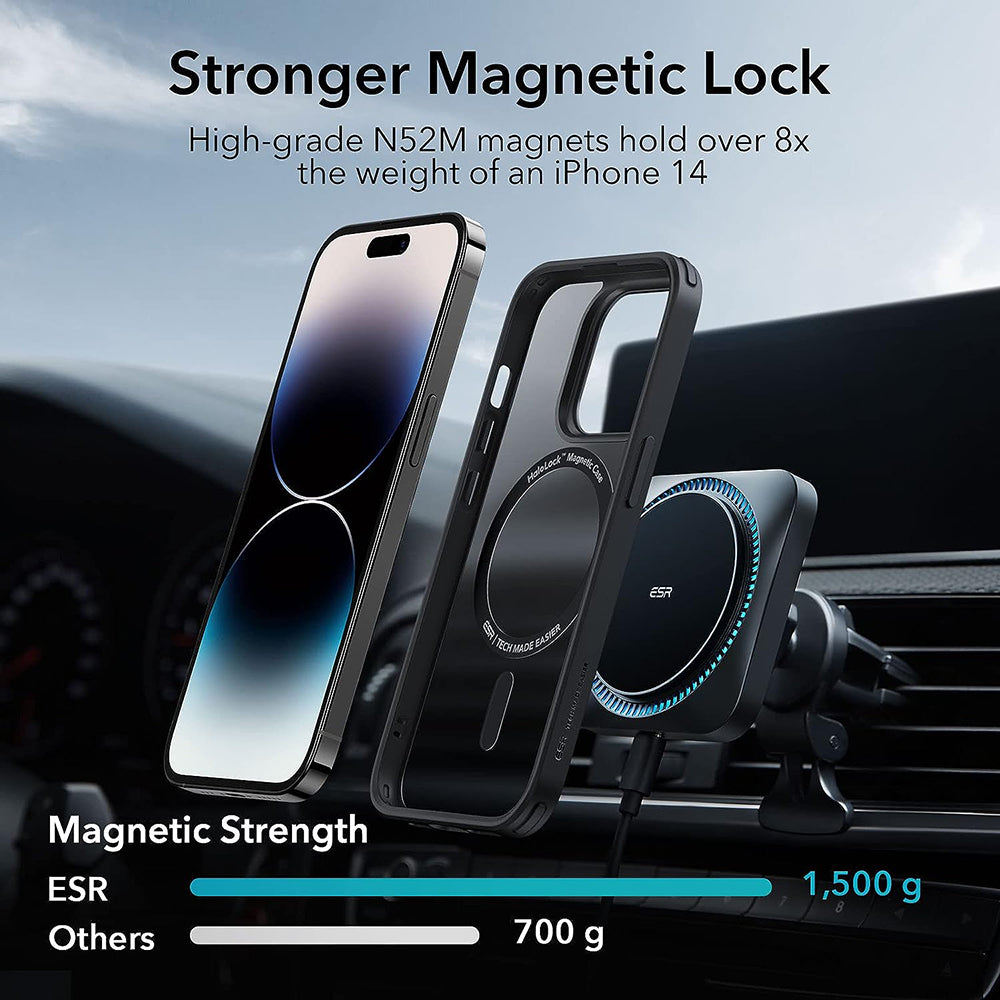 MagSafe-deksel for Apple iPhone 14 Pro Max, ESR, Classic Hybrid, Satinert svart