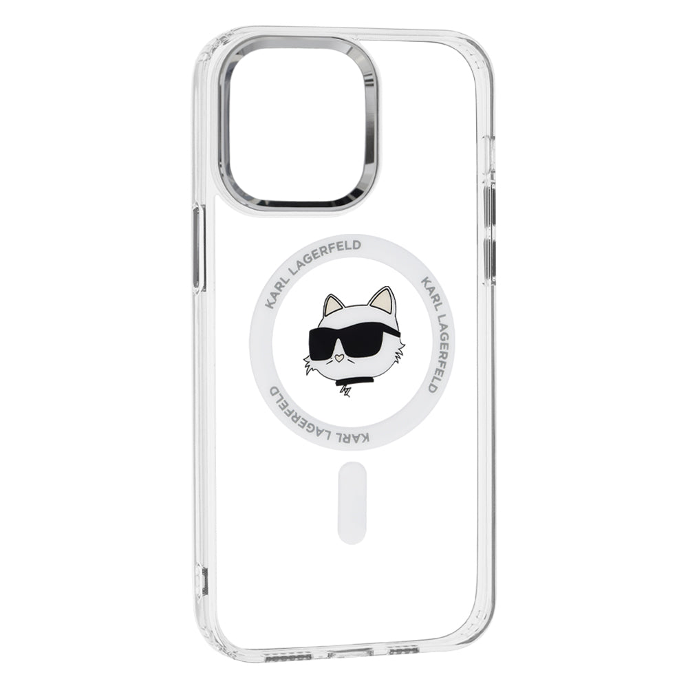 MagSafe-deksel for Apple iPhone 14 Pro Max, Karl Lagerfeld, IML Metal Choupette's Head, Hvit