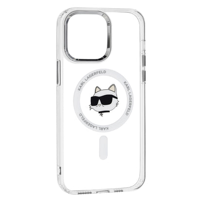 MagSafe-deksel for Apple iPhone 14 Pro Max, Karl Lagerfeld, IML Metal Choupette's Head, Hvit