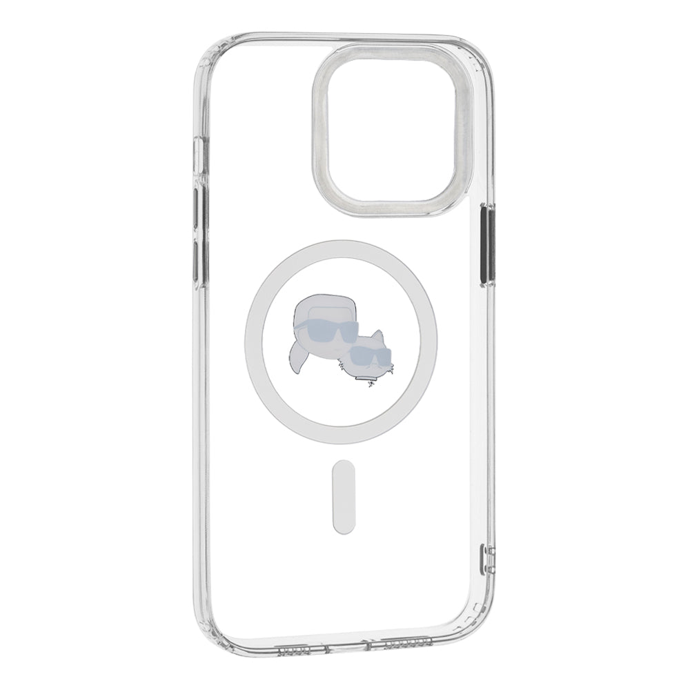 MagSafe-deksel for Apple iPhone 14 Pro Max, Karl Lagerfeld, IML Metal Karl & Choupette's Heads, Hvit