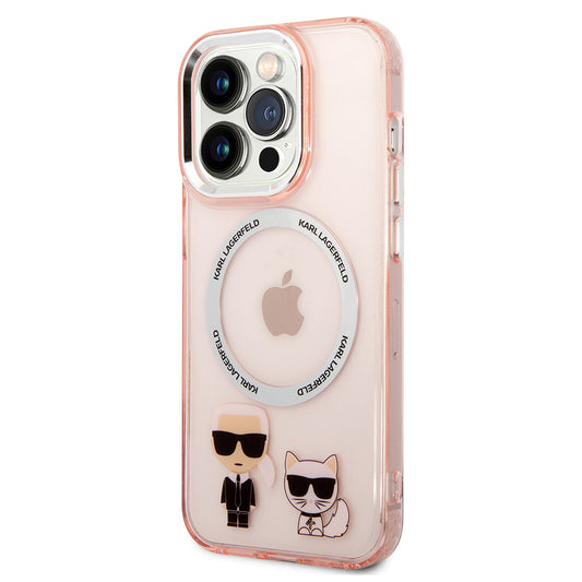 MagSafe-deksel for Apple iPhone 14 Pro Max, Karl Lagerfeld, Karl & Choupette Aluminium, Rosa