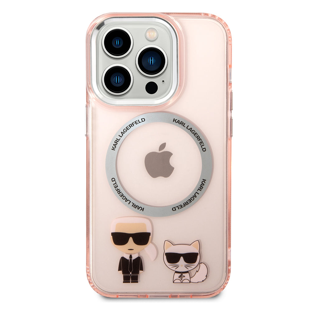MagSafe-deksel for Apple iPhone 14 Pro Max, Karl Lagerfeld, Karl & Choupette Aluminium, Rosa