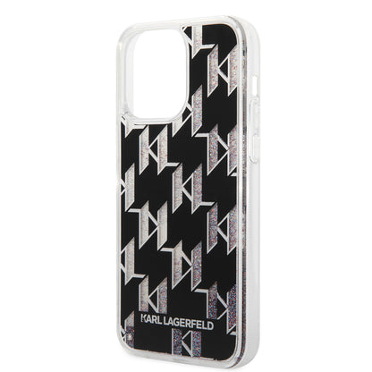 MagSafe-deksel for Apple iPhone 14 Pro Max, Karl Lagerfeld, Monogram Liquid Glitter, Svart