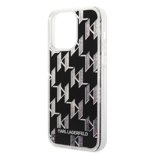 MagSafe-deksel for Apple iPhone 14 Pro Max, Karl Lagerfeld, Monogram Liquid Glitter, Svart