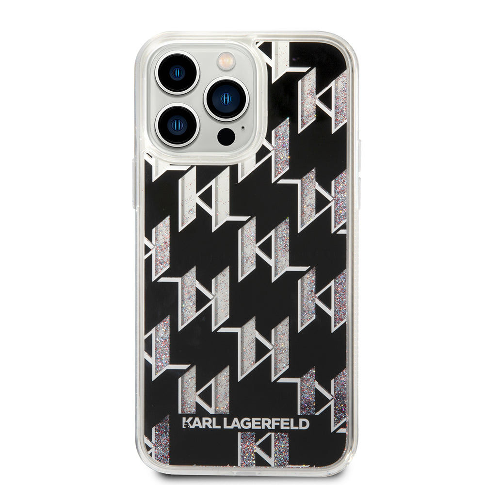 MagSafe-deksel for Apple iPhone 14 Pro Max, Karl Lagerfeld, Monogram Liquid Glitter, Svart