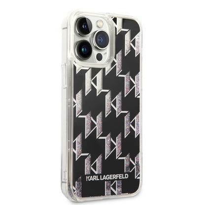 MagSafe-deksel for Apple iPhone 14 Pro Max, Karl Lagerfeld, Monogram Liquid Glitter, Svart