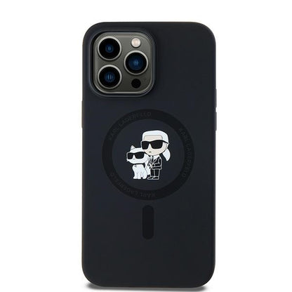 MagSafe-deksel for Apple iPhone 14 Pro Max, Karl Lagerfeld, Silicone Karl & Choupette, Svart