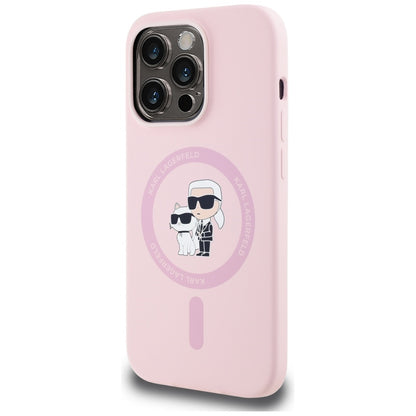 MagSafe-deksel for Apple iPhone 14 Pro Max, Karl Lagerfeld, Silikon Karl & Choupette, Rosa