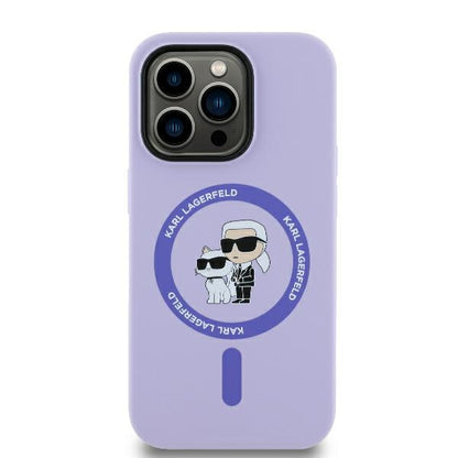 MagSafe-deksel for Apple iPhone 14 Pro Max, Karl Lagerfeld, Silicone Ring Karl & Choupette, Lilla