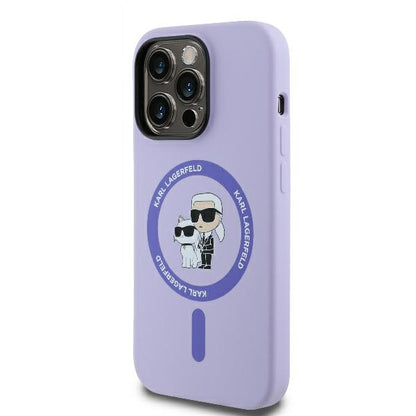 MagSafe-deksel for Apple iPhone 14 Pro Max, Karl Lagerfeld, Silicone Ring Karl & Choupette, Lilla