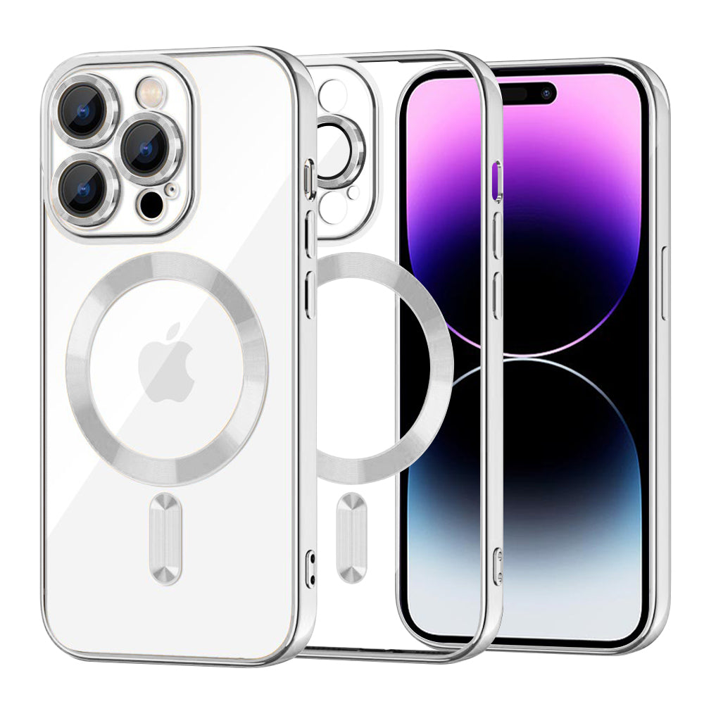 MagSafe-deksel for Apple iPhone 14 Pro Max, Techsuit, Luxury Crystal, Sølv
