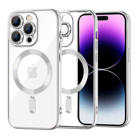 MagSafe-deksel for Apple iPhone 14 Pro Max, Techsuit, Luxury Crystal, Sølv