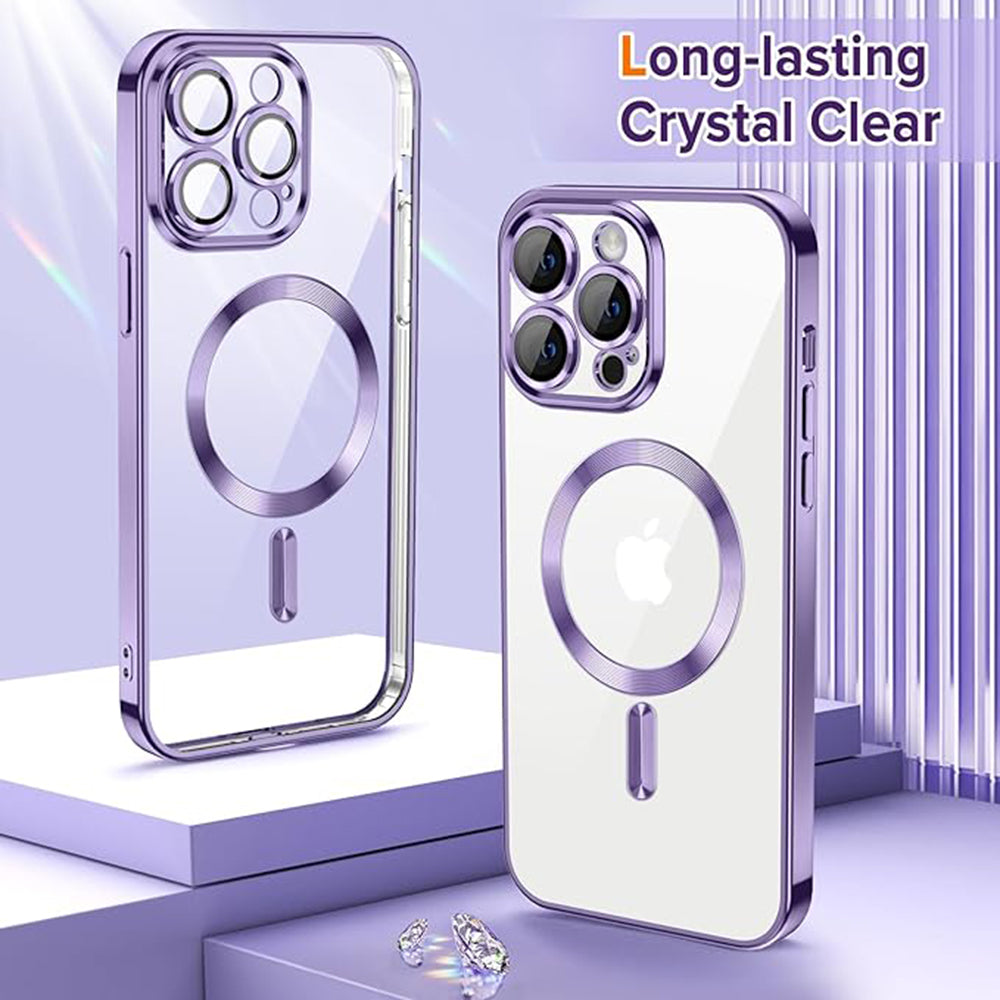 MagSafe-deksel for Apple iPhone 14 Pro Max, Techsuit, Luxury Crystal, Lys lilla