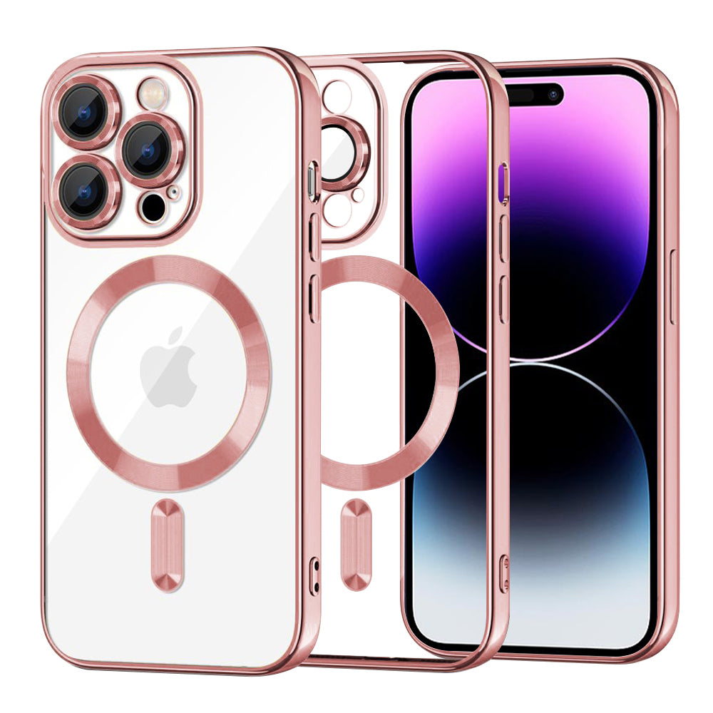 MagSafe-deksel for Apple iPhone 14 Pro Max, Techsuit, Luxury Crystal, Rosa