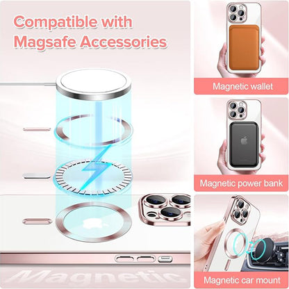 MagSafe-deksel for Apple iPhone 14 Pro Max, Techsuit, Luxury Crystal, Rosa