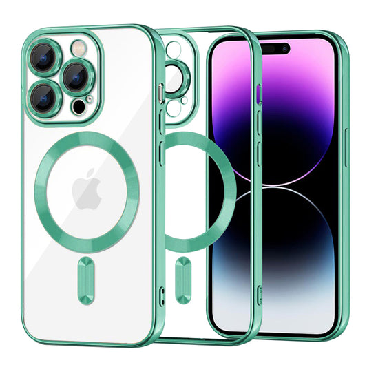 MagSafe-deksel for Apple iPhone 14 Pro Max, Techsuit, Luxury Crystal, Lys grønn