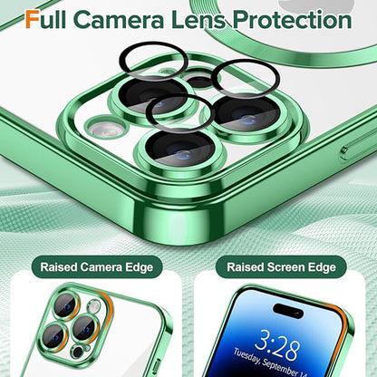 MagSafe-deksel for Apple iPhone 14 Pro Max, Techsuit, Luxury Crystal, Lys grønn