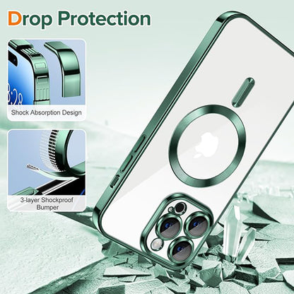 MagSafe-deksel for Apple iPhone 14 Pro Max, Techsuit, Luxury Crystal, Mørkegrønn