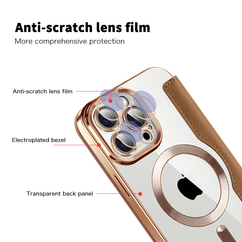 MagSafe-deksel for Apple iPhone 14 Pro Max, Techsuit, SmartMag Book, Brun