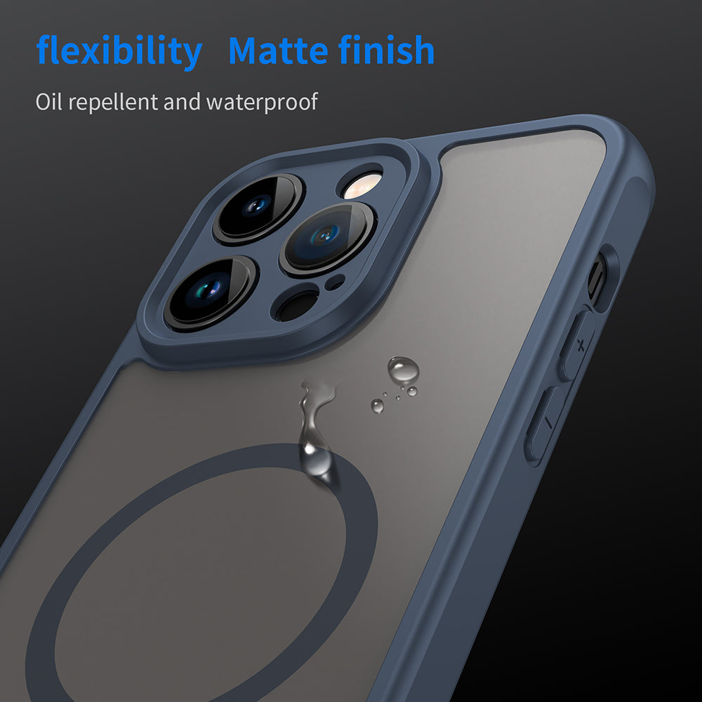 MagSafe-deksel for Apple iPhone 14 Pro, Techsuit, HaloFrost II, Marineblå