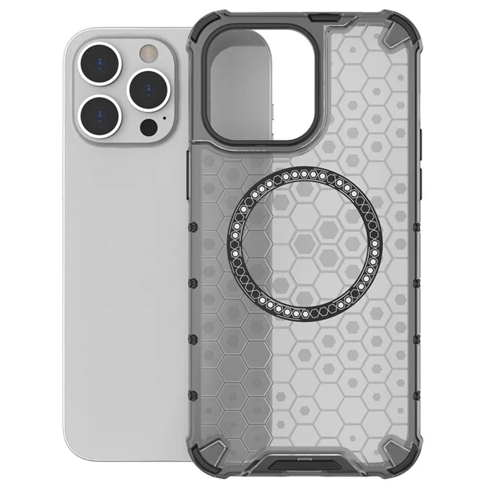 MagSafe-deksel for Apple iPhone 14 Pro, Techsuit, HoneyComb Shield, hvit