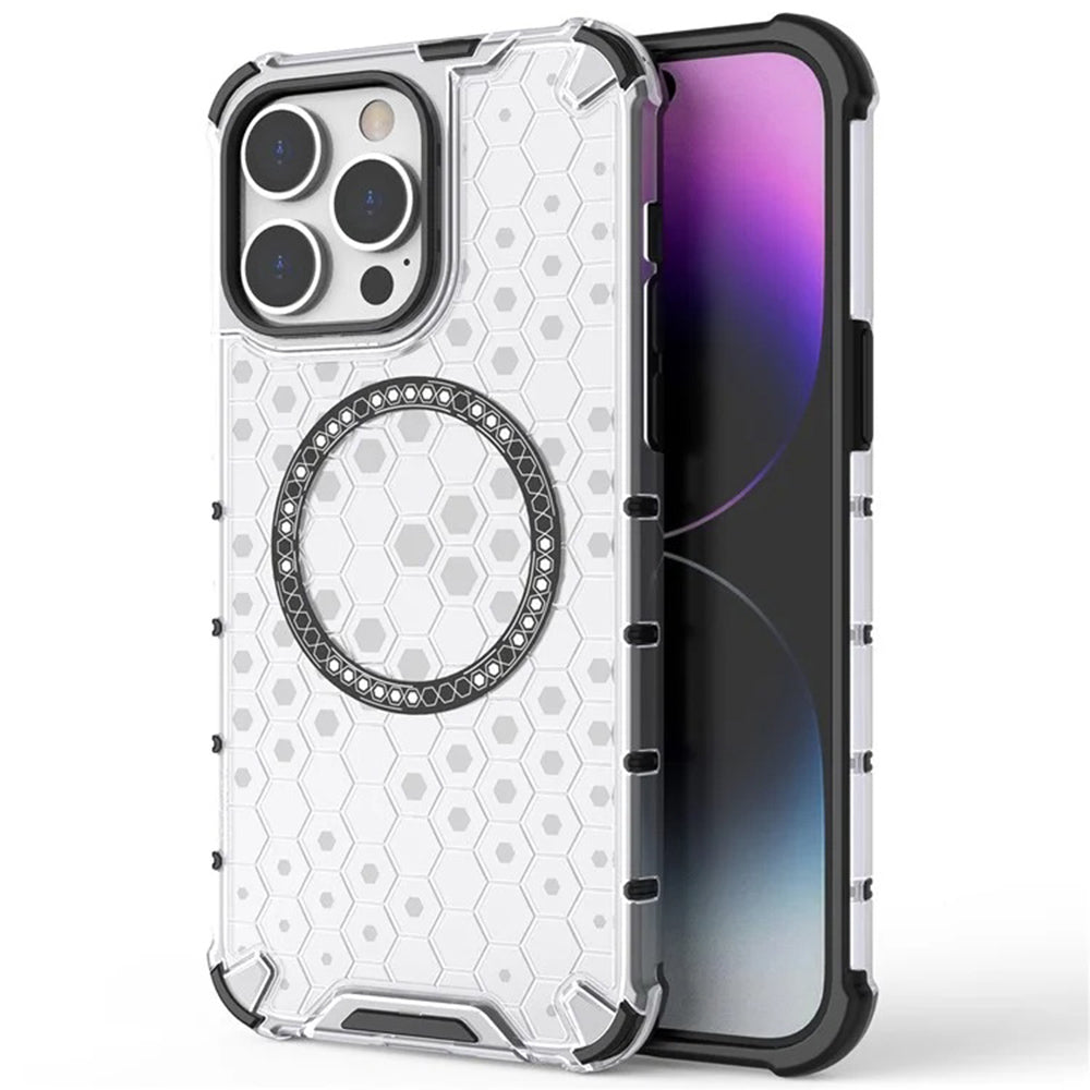 MagSafe-deksel for Apple iPhone 14 Pro, Techsuit, HoneyComb Shield, svart