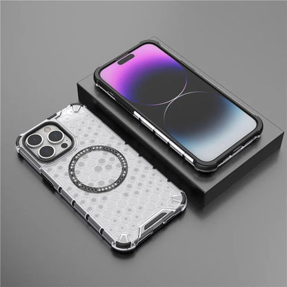 MagSafe-deksel for Apple iPhone 14 Pro, Techsuit, HoneyComb Shield, svart