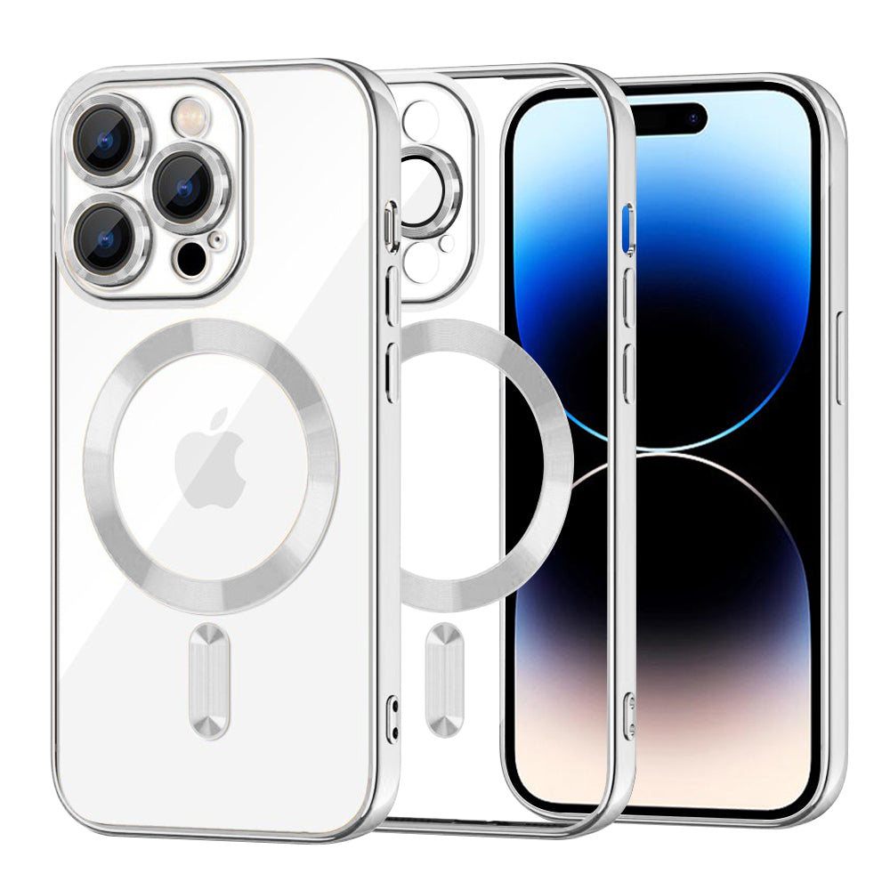 MagSafe-deksel for Apple iPhone 14 Pro, Techsuit, Luxury Crystal, Sølv