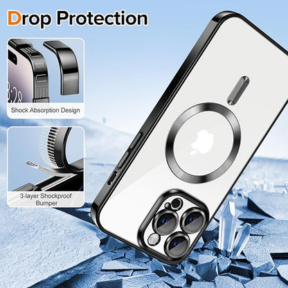 MagSafe-deksel for Apple iPhone 14 Pro, Techsuit, Luxury Crystal, Svart